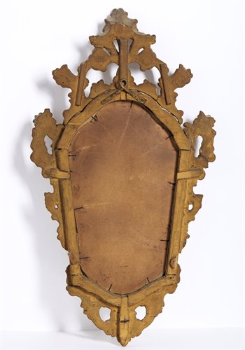 Paire de petits miroirs dorés avec abat-jour